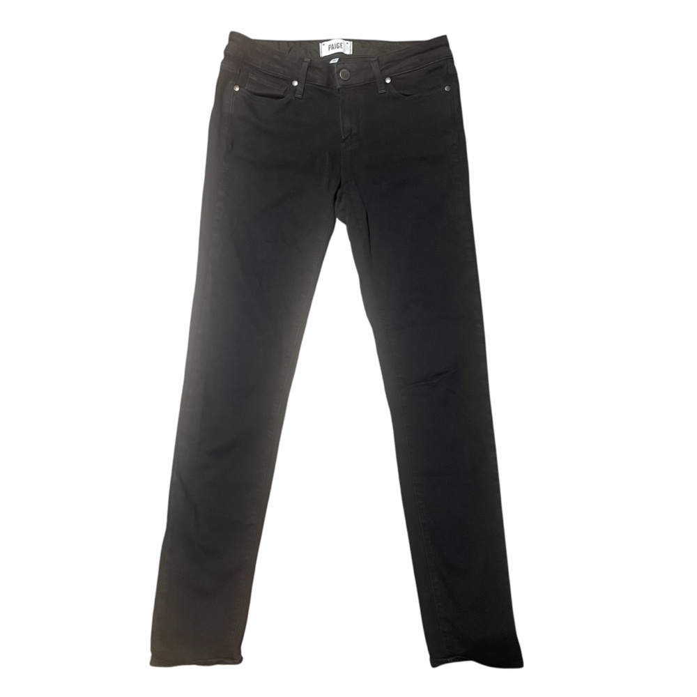 Paige Womens 27 Jeans Skyline Skinny Black Pants Slim Career Work Stretch Denim - Picture 2 of 11